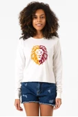 Sarı Kırmızı Leon Ekru Ekstra Uzunkol Sweatshirt - 1
