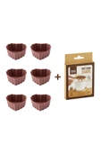 6lı Silikon Kalp Muffin Airfryer Kek Kalıbı ve Pasta Süsleme Şablonu, Kahve, Tatlı Şekillendirici Süsleme Aparatı İkili Set - 2