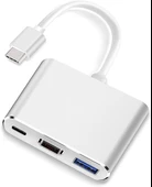 Technow 3'in 1 Type-C to Hdmi 4K USB 3.0 Çevirici Dönüştürücü Adaptör thumbnail 1
