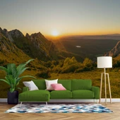 Gündoğumu Dağ Manzaralı Duvar Kağıdı Baskı thumbnail 1