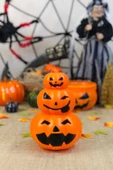 Halloween Bal Kabağı 3 lü Işıklı 22 cm thumbnail 1