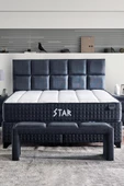 Star Yatak 150x200 cm Çift Kişilik NMS Yaylı Saten Kumaşlı Full Ortopedik Sert Yatak Antrasit Bordür - 3