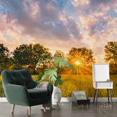 Gündoğumu Doğa Manzaralı Duvar Kağıdı Baskı thumbnail 6