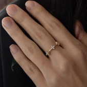 8 Ayar Altın Desenli Taşlı Kadın Yüzük 8F-226 - 2