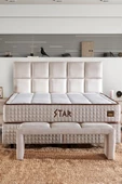 Star Yatak 100x200 cm Tek Kişilik NMS Yaylı Saten Kumaşlı Full Ortopedik Sert Yatak Krem Bordür - 3