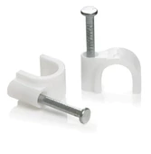 No:4 Beton Çivili Kablo Tutturma Kroşe NO:4 (100 lü Pk.) Beyaz Plastik - 1