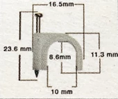 No:4 Beton Çivili Kablo Tutturma Kroşe NO:4 (100 lü Pk.) Beyaz Plastik - 2