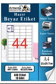 A4 Hazır Etiket 48.5x25.4 mm 10 Sayfa 1 Paket 44 lü Kendinden Yapışkanlı Fotokopi Lazer İnkjet Kağıdı Yazıcılar İçin Uyumlu - 1