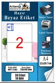 A4 Hazır Etiket 210x148.5 mm 10 Sayfa 1 Paket 2 li Kendinden Yapışkanlı Fotokopi Lazer İnkjet Kağıdı Yazıcılar İçin Uyumlu - 1
