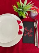 Kırmızı Yaldızlı Siyah Bride To Be Peçete 16 lı - 1