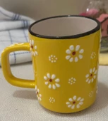 Papatya Desen Sarı Çay Kahve Kupa Lokumluk Kase - 1 adet - 4