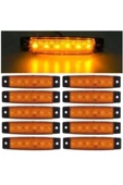 Emr Dorse Parmak Lamba 12 -24 Volt 6 Ledli (SARI RENK)10 Adet Parmak Led Dorse Kamyon Led Lamba - 1