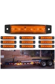 Emr Dorse Parmak Lamba 12 -24 Volt 6 Ledli (SARI RENK)10 Adet Parmak Led Dorse Kamyon Led Lamba - 1