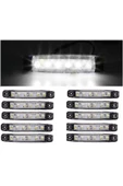 Emr Dorse Parmak Lamba 12 -24 Volt 6 Ledli Beyaz Renk 10 Adet Parmak Led Dorse Kamyon Led Lamba Beyaz - 1