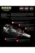 Niken H4 Led Xenon Far Aydınlatma Seti Şimşek Etkili Evo 8000lm - 3