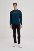 Cazador Erkek 3 İplik Şardonsuz Sweatshirt 5221 Petrol - 2