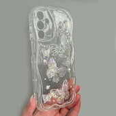 Samsung Galaxy A15 Kılıf 3D Kelebek Desen Kamera Korumalı Şeffaf Silikon Kapak - 2