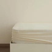 Karaca Home Basic %100 Pamuk Çift Kişilik Lastikli Çarşaf Ekru thumbnail 1