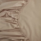 Karaca Home Basic %100 Pamuk King Kişilik Lastikli Çarşaf Bej thumbnail 2