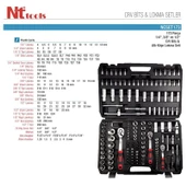 Nt Tools 173 Parça 1/2" - 3/8 - 1/4"  Bits ve Altıköşe Lokma Seti NCSET173 - 2