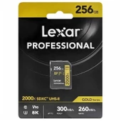 Lexar Professional 256GB 2000X 300MB/s 8K V90 SD Hafıza Kartı thumbnail 2