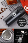 Mug Termos 12 Saat Sıcak Soğuk Filtreli Çift Katmanlı SUS 304 Çelik Bardak 380ml - 1