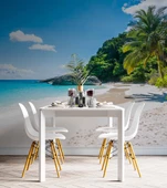 Palmiye Deniz Manzaralı Duvar Kağıdı Baskı thumbnail 5