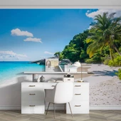 Palmiye Deniz Manzaralı Duvar Kağıdı Baskı thumbnail 4