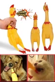 Büyük Boy Sesli Horoz Eğlenceli Köpek ve Kediler İçin Sesli Öten Horoz Oyuncak 38 Cm - 1