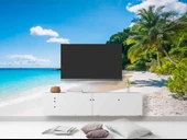 Palmiye Deniz Manzaralı Duvar Kağıdı Baskı thumbnail 3