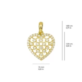 14 Ayar Altın Taşlı Kalp Kolye Ucu 0,96 gr thumbnail 2