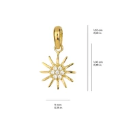 14 Ayar Altın Taşlı Güneş Kolye Ucu 0,52 gr thumbnail 2