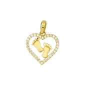 14 Ayar Altın Kalp Minik Ayaklı Kolye Ucu 0,98 gr thumbnail 1