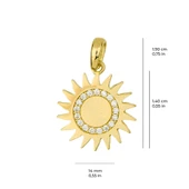14 Ayar Altın Taşlı Güneş Kolye Ucu 1,22 gr thumbnail 2