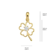 14 Ayar Altın Tek Taşlı Yonca Kolye Ucu 0,69 gr thumbnail 2