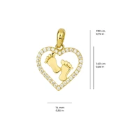 14 Ayar Altın Kalp Minik Ayaklı Kolye Ucu 0,98 gr thumbnail 2
