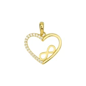 14 Ayar Altın Kalp ve Sonsuzluk Kolye Ucu 0,92 gr thumbnail 1