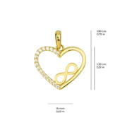 14 Ayar Altın Kalp ve Sonsuzluk Kolye Ucu 0,92 gr thumbnail 2