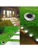 Solar Güneş Enerjili Kazıklı Çim Bahçe Aydınlatma IP65 Paslanmaz Inox Günışığı 4'lü 3 W          B02 - 1