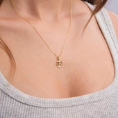 14 Ayar Altın Terazi Burç Kolye Ucu 0,58 gr thumbnail 5