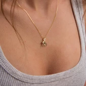 14 Ayar Altın Aslan Burç Kolye Ucu 0,80 gr thumbnail 6