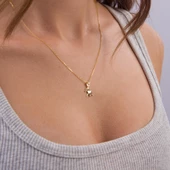 14 Ayar Altın Koç Burç Kolye Ucu 0,57 gr thumbnail 5