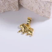 14 Ayar Altın Aslan Burç Kolye Ucu 0,80 gr thumbnail 4