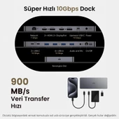 Cudy CS700 Dual 4K 2xHDMI 2xDisplayPort 2xUSB-C(10Gbps) 4xUSB-A 1xGigabit 100W PD Dock İstasyonu - 3