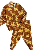 Erkek Çocuk Aslan Kral Baskılı Penye Kiremit Pijama Takım - 4