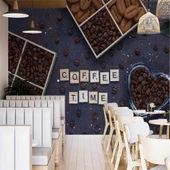 Cafe kahve zamanı Duvar Kağıdı Baskı - 2