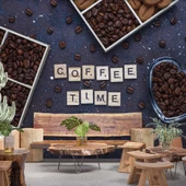 Cafe kahve zamanı Duvar Kağıdı Baskı - 1
