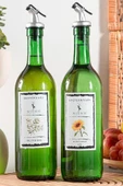 Amber | Ahşap Standlı 2'li 350 ml Zeytinyağı Sıvıyağ Şişesi Yağlık Yağdanlık - 4