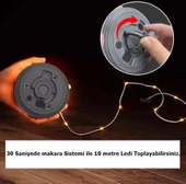 10mt Günışığı + rgb Makara Led - Şarjlı Multi Mod Led + El Feneri - Çadır Kamp LAmbası + powerbank - 6
