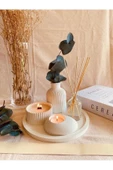 Tepside Set Vazo, Vanilya Kokulu Ahşap Fitil Mum, Tealight Mumluk Ve Oda Kokusu - 1